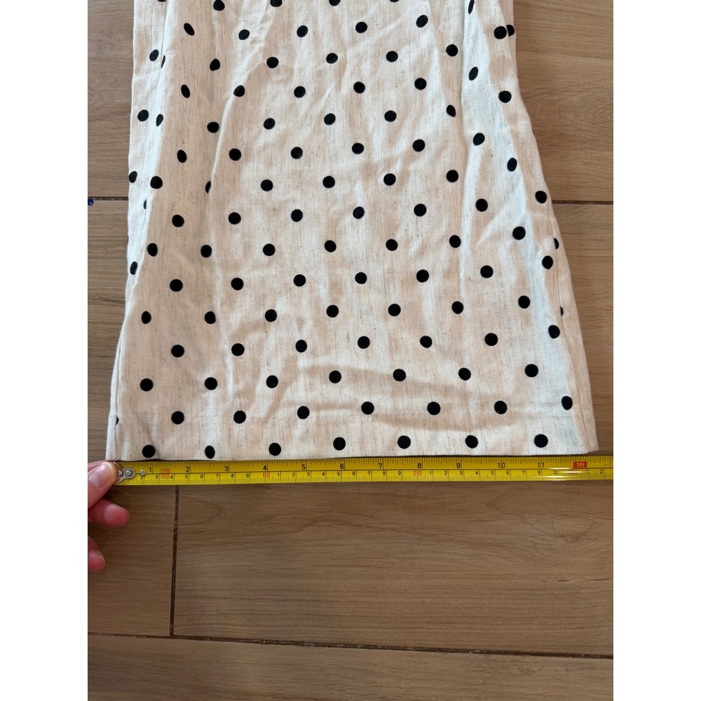 Amanda Uprichard Polka Dot Linen Blend Wide Leg Pants Cream Black Size S - Picture 9 of 11